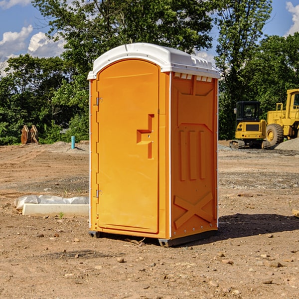 how often are the portable restrooms cleaned and serviced during a rental period in Waters